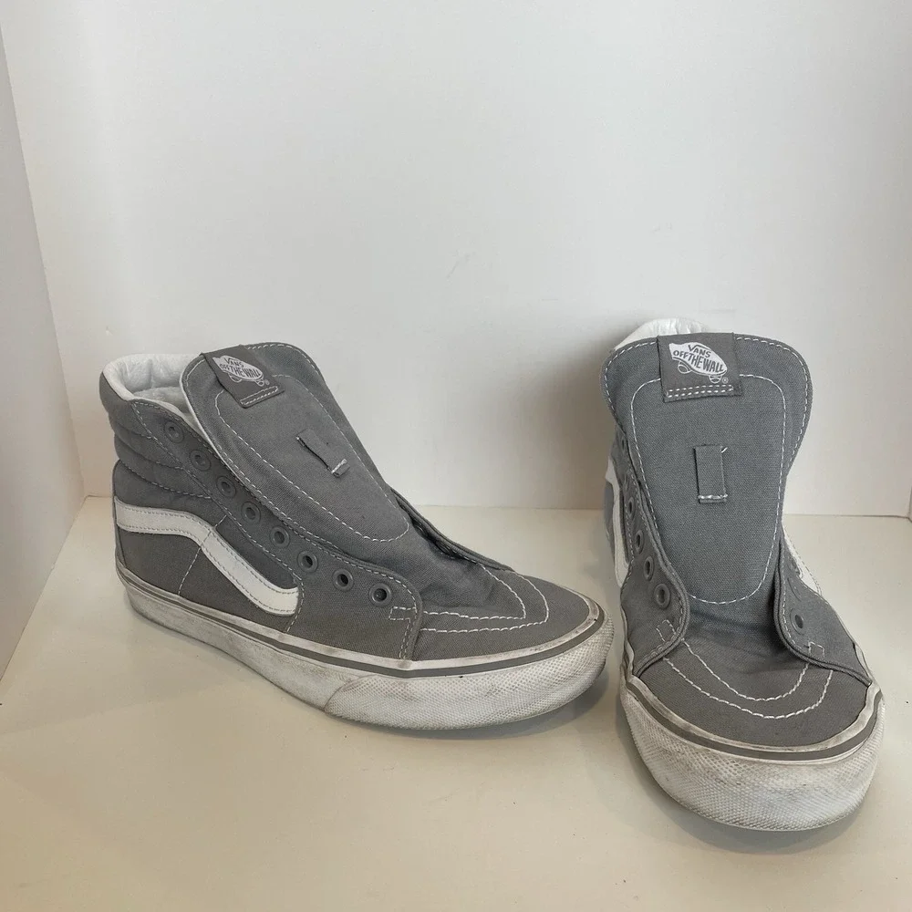 Vans Hi Top Sk8‎ Gray White Mens Size 6 721454 Missing Laces